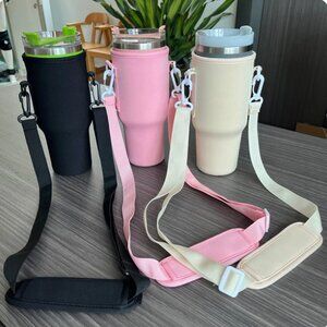 For Stanley 40oz Tumbler Water Bottle Carrier Bag with Adjustable Shoulder Strap